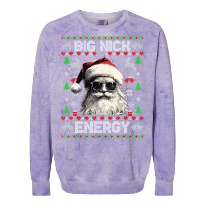 Big Nick Energy Santa Ugly Christmas Sweater Matching Family Gift Colorblast Crewneck Sweatshirt