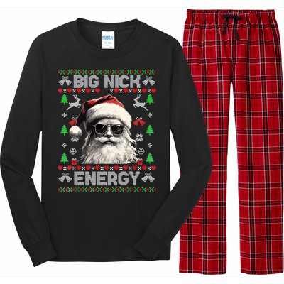 Big Nick Energy Santa Ugly Christmas Sweater Matching Family Gift Long Sleeve Pajama Set