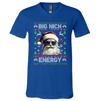 Big Nick Energy Santa Ugly Christmas Sweater Matching Family Gift V-Neck T-Shirt