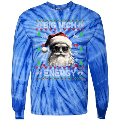 Big Nick Energy Santa Ugly Christmas Sweater Matching Family Gift Tie-Dye Long Sleeve Shirt