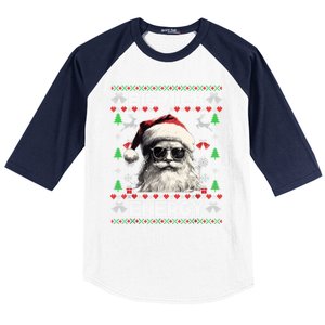 Big Nick Energy Santa Ugly Christmas Sweater Matching Family Gift Baseball Sleeve Shirt