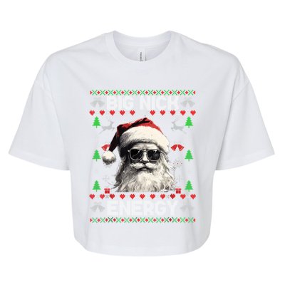 Big Nick Energy Santa Ugly Christmas Sweater Matching Family Gift Bella+Canvas Jersey Crop Tee