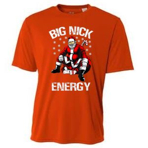 Big Nick Energy Funny Santa Christmas Cooling Performance Crew T-Shirt