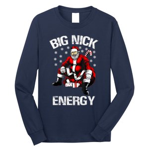 Big Nick Energy Funny Santa Christmas Long Sleeve Shirt