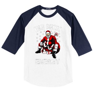 Big Nick Energy Funny Santa Christmas Baseball Sleeve Shirt