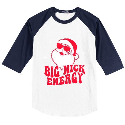 Big Nick Energy Gift Christmas Reindeer Gift Cute Xmas Cute Gift Baseball Sleeve Shirt