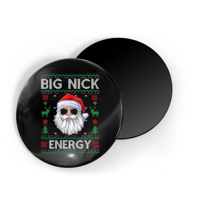 Big Nick Energy Santa Claus Ugly Christmas Sweater Magnet