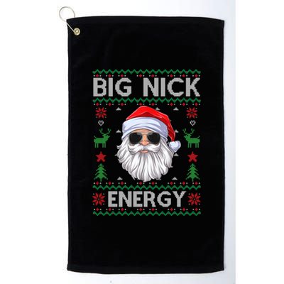 Big Nick Energy Santa Claus Ugly Christmas Sweater Platinum Collection Golf Towel