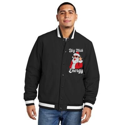 Big Nick Energy Funny Xmas Christmas Insulated Varsity Jacket