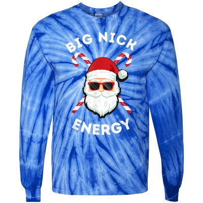 Big Nick Energy Cute Gift Santa Funny Xmas Christmas Gift Tie-Dye Long Sleeve Shirt