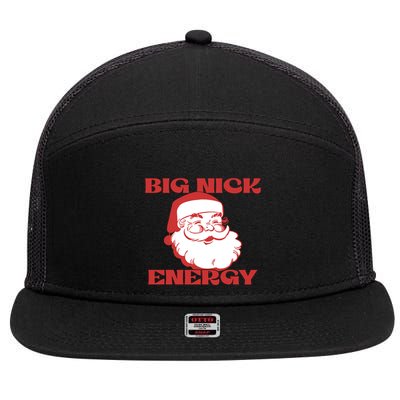 Big Nick Energy Vintage Santa Claus Christmas Meme Gift 7 Panel Mesh Trucker Snapback Hat