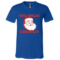 Big Nick Energy Vintage Santa Claus Christmas Meme Gift V-Neck T-Shirt