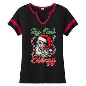 Big Nick Energy Santa Claus Smokin St. Nick Christmas Ladies Halftime Notch Neck Tee