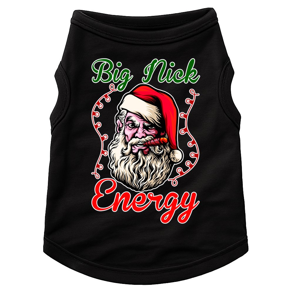 Big Nick Energy Santa Claus Smokin St. Nick Christmas Doggie Tank