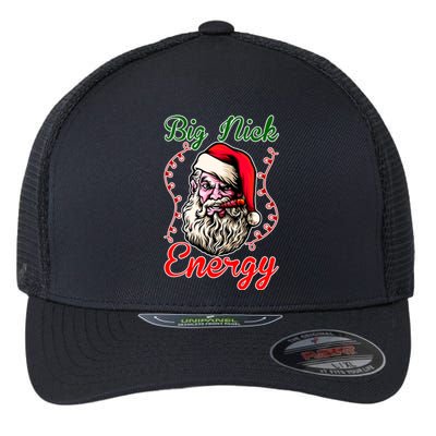 Big Nick Energy Santa Claus Smokin St. Nick Christmas Flexfit Unipanel Trucker Cap