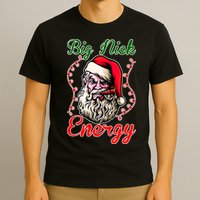Big Nick Energy Santa Claus Smokin St. Nick Christmas T-Shirt