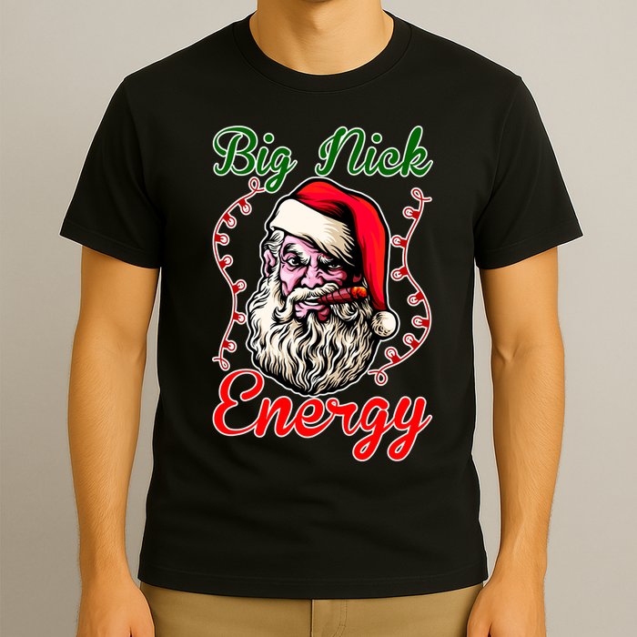 Big Nick Energy Santa Claus Smokin St. Nick Christmas T-Shirt