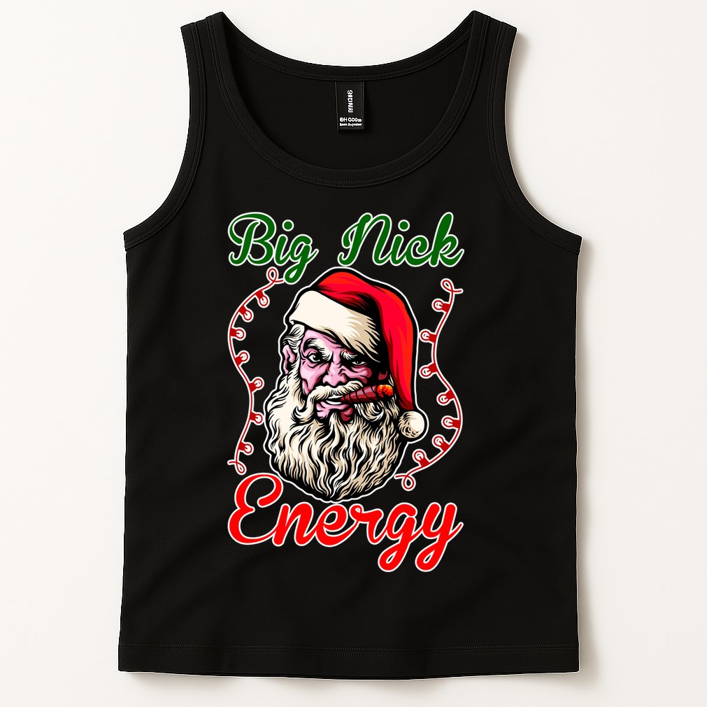 Big Nick Energy Santa Claus Smokin St. Nick Christmas Tank Top