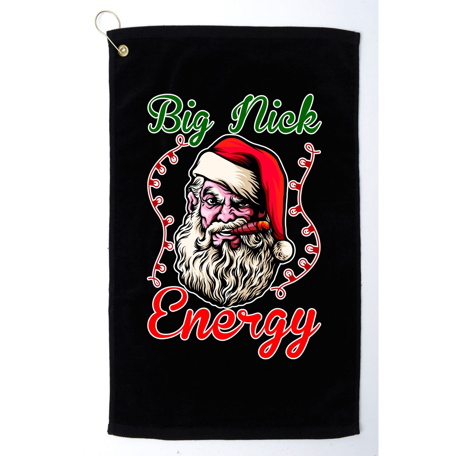 Big Nick Energy Santa Claus Smokin St. Nick Christmas Golf Towel