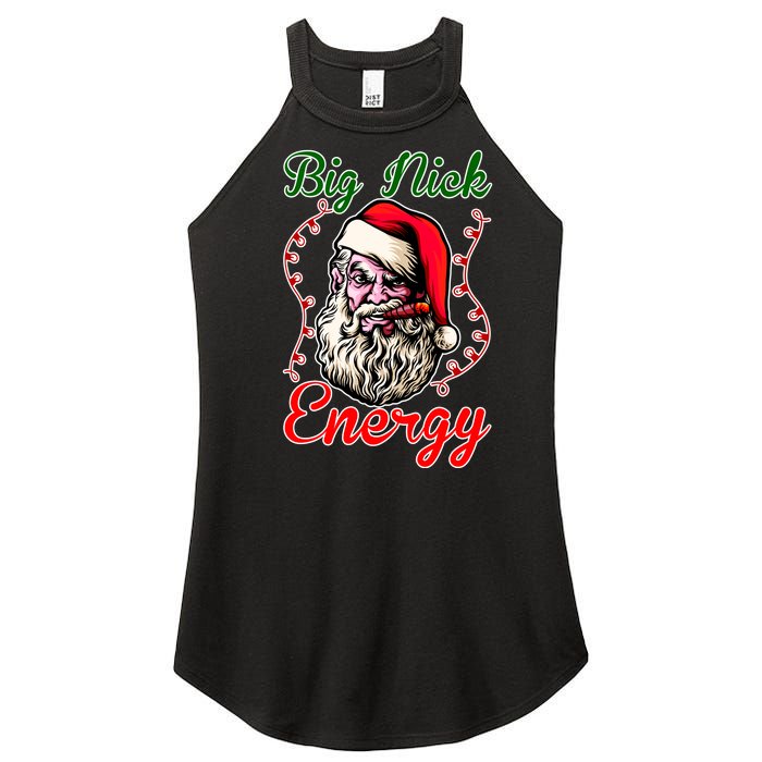 Big Nick Energy Santa Claus Smokin St. Nick Christmas Women's Perfect Tri Rocker Tank