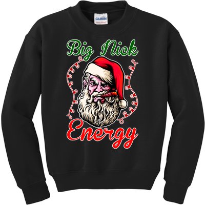 Big Nick Energy Santa Claus Smokin St. Nick Christmas Kids Sweatshirt