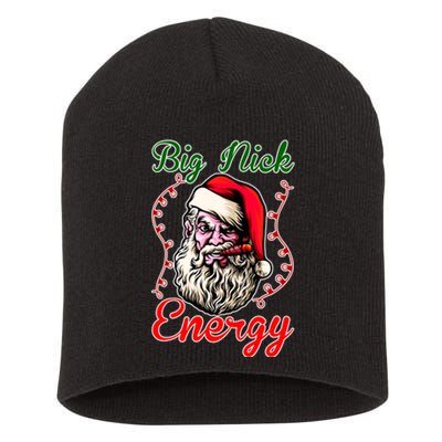 Big Nick Energy Santa Claus Smokin St. Nick Christmas Short Acrylic Beanie