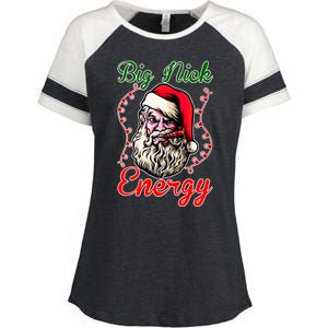 Big Nick Energy Santa Claus Smokin St. Nick Christmas Enza Ladies Jersey Colorblock Tee