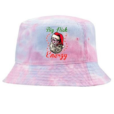 Big Nick Energy Santa Claus Smokin St. Nick Christmas Tie-Dyed Bucket Hat