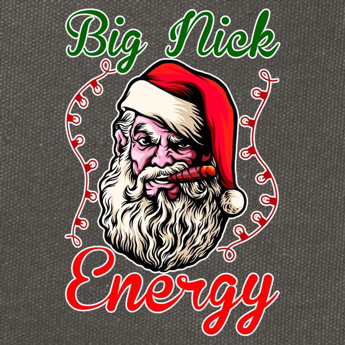 Big Nick Energy Santa Claus Smokin St. Nick Christmas Cotton Canvas Backpack