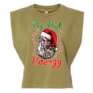 Big Nick Energy Santa Claus Smokin St. Nick Christmas Garment-Dyed Women's Muscle Tee