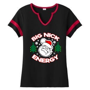 Big Nick Energy Santa Claus Snowflake Christmas Ladies Halftime Notch Neck Tee