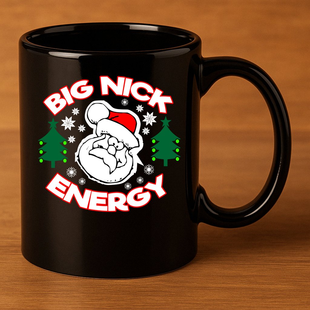 Big Nick Energy Santa Claus Snowflake Christmas 11oz C Handle Ceramic Mug