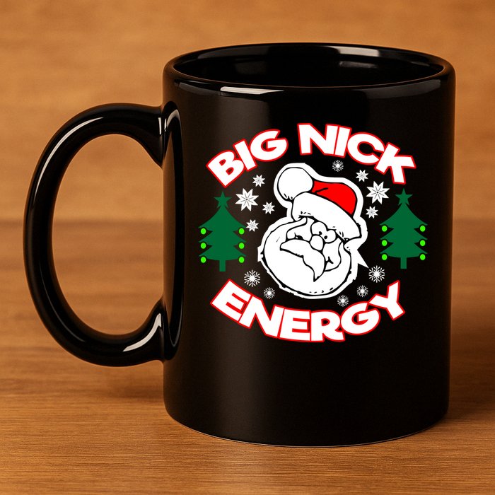 Big Nick Energy Santa Claus Snowflake Christmas 11oz C Handle Ceramic Mug