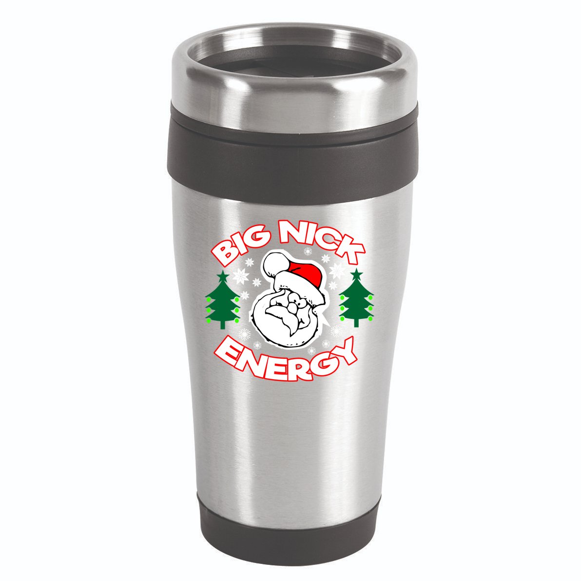 Big Nick Energy Santa Claus Snowflake Christmas 16oz Travel Tumbler