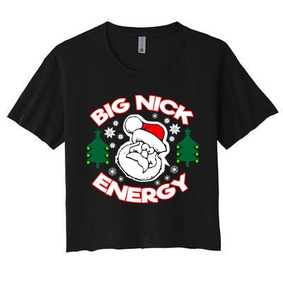 Big Nick Energy Santa Claus Snowflake Christmas Crop Top