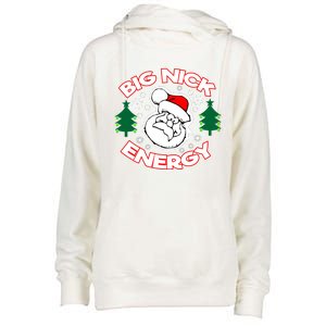 Big Nick Energy Santa Claus Snowflake Christmas Womens Funnel Neck Pullover Hood