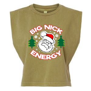 Big Nick Energy Santa Claus Snowflake Christmas Garment-Dyed Women's Muscle Tee