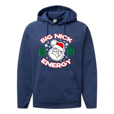 Big Nick Energy Santa Claus Snowflake Christmas Performance Fleece Hoodie