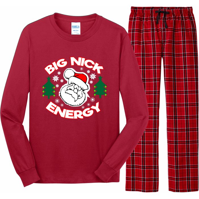 Big Nick Energy Santa Claus Snowflake Christmas Long Sleeve Pajama Set