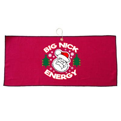 Big Nick Energy Santa Claus Snowflake Christmas Large Microfiber Waffle Golf Towel