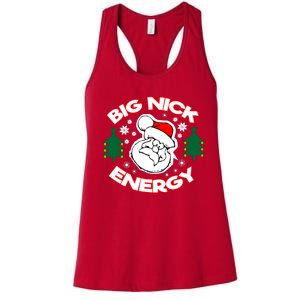 Big Nick Energy Santa Claus Snowflake Christmas Women's Racerback Tank