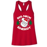 Big Nick Energy Santa Claus Snowflake Christmas Women's Racerback Tank