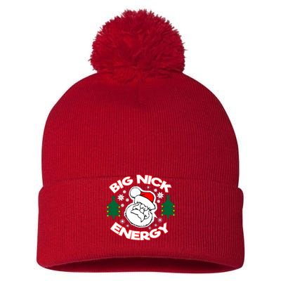 Big Nick Energy Santa Claus Snowflake Christmas Pom Pom 12in Knit Beanie