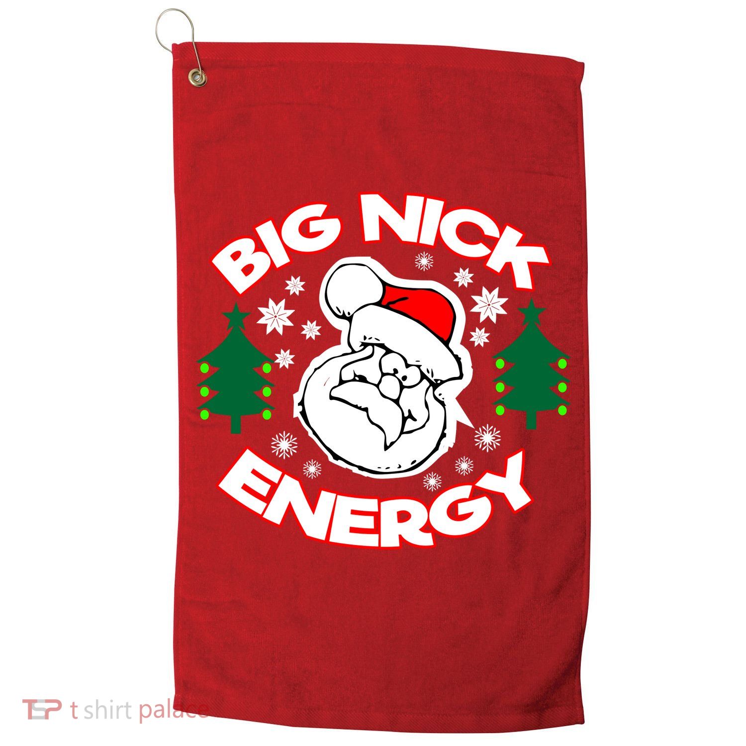 Big Nick Energy Santa Claus Snowflake Christmas Golf Towel