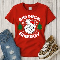 Big Nick Energy Santa Claus Snowflake Christmas Womens T-Shirt