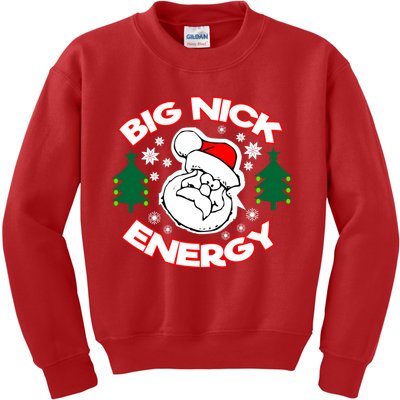 Big Nick Energy Santa Claus Snowflake Christmas Kids Sweatshirt