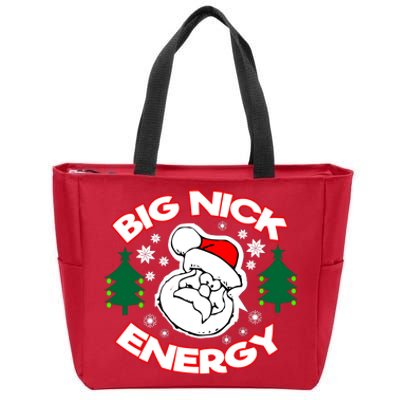 Big Nick Energy Santa Claus Snowflake Christmas Zip Tote Bag