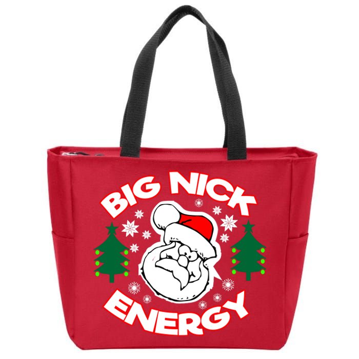 Big Nick Energy Santa Claus Snowflake Christmas Zip Tote Bag