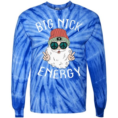 Big Nick Energy Funny Xmas Santa Claus Saint Nicholas Funny Gift Tie-Dye Long Sleeve Shirt