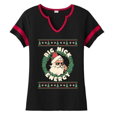 Big Nick Energy Christmas Santa Inappropriate Christmas Gift Ladies Halftime Notch Neck Tee